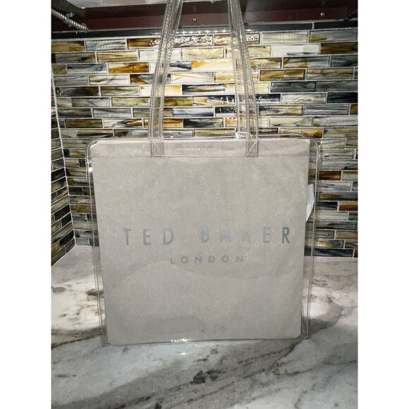 TED BAKER London Icon Tote Bag Clear Plain PVC New With Tags - Picture 1 of 10